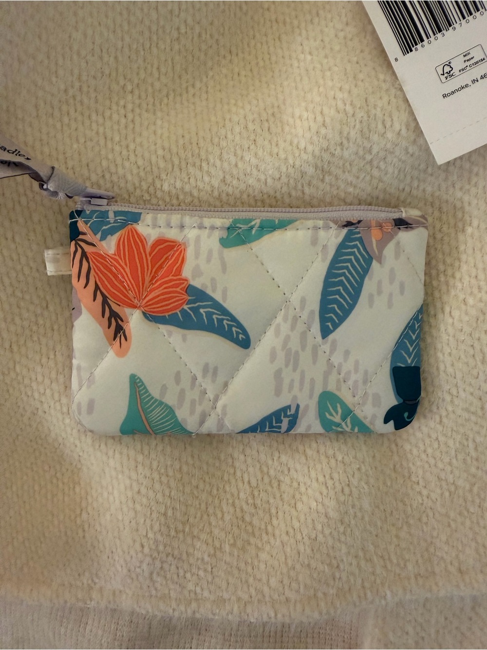 Vera Bradley Floral Quilted Crossbody/Matching Mini Wallet- Tropical Floral - Picture 5 of 8
